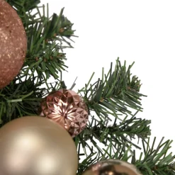 6' X 12" Green Foliage With Stars And Ornaments Artificial Christmas Garland, Unlit
