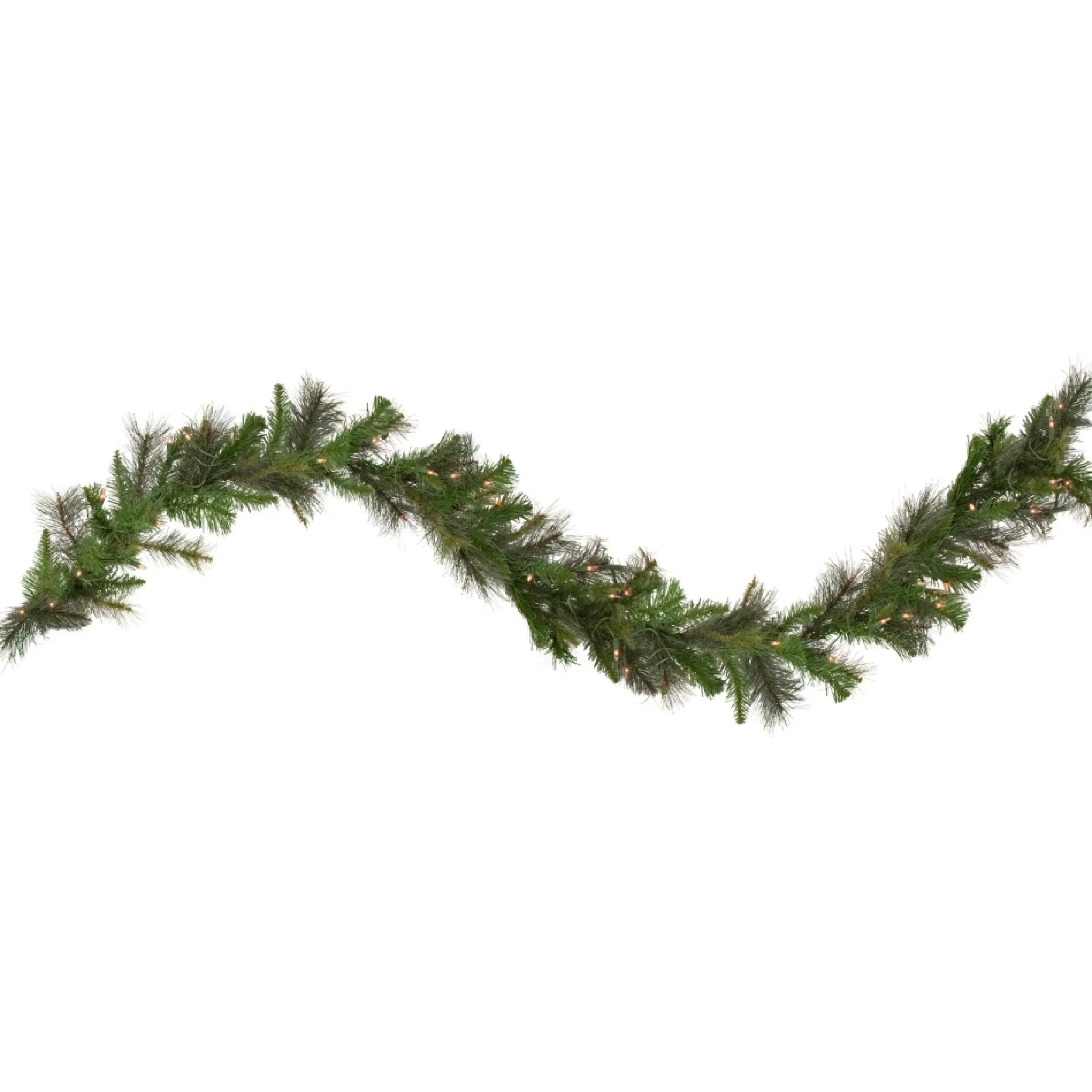 9' X 12" Green Pre-Lit Canyon Pine Artificial Christmas Garland - Clear Lights