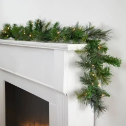 9' X 12" Green Pre-Lit Canyon Pine Artificial Christmas Garland - Clear Lights