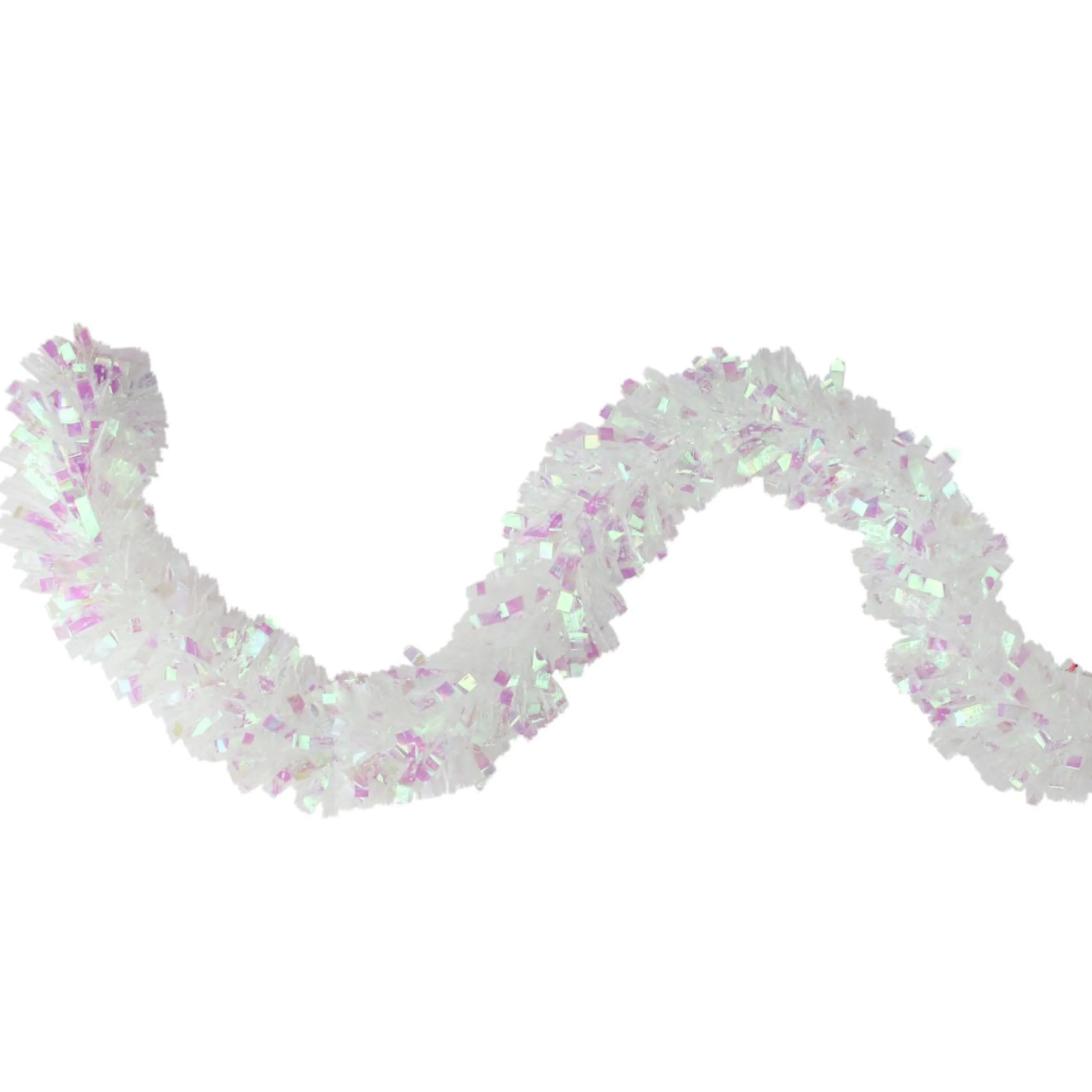 12' X 3" Iridescent And Snowblush Wide Cut Tinsel Christmas Garland - Unlit