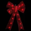 24" X 16" Lighted Sparkling Red Tinsel Bow Christmas Decoration