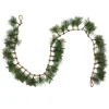 6' X 5" Long Needle Pine And Rope Rustic Artificial Christmas Garland - Unlit
