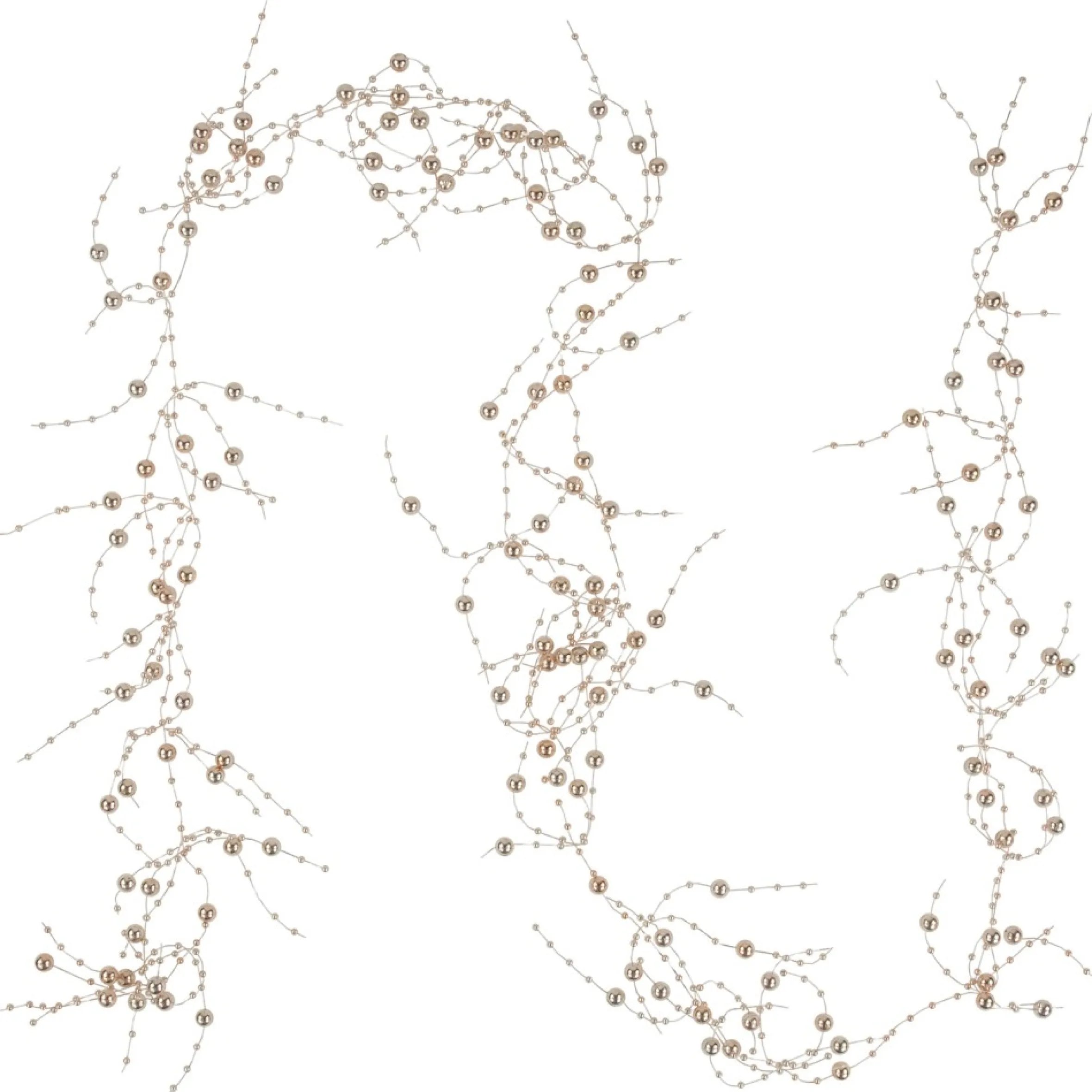5' X 2" Metallic Rose Gold Beaded Christmas Garland- Unlit
