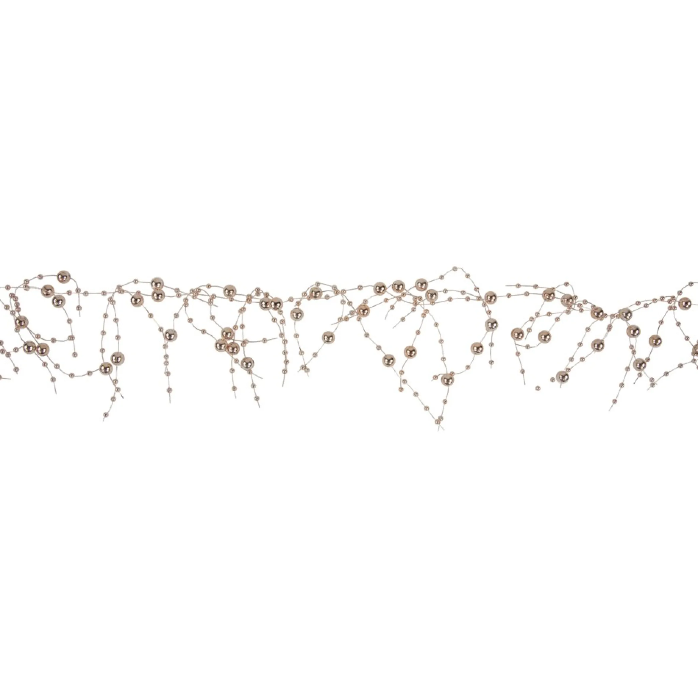 5' X 2" Metallic Rose Gold Beaded Christmas Garland- Unlit