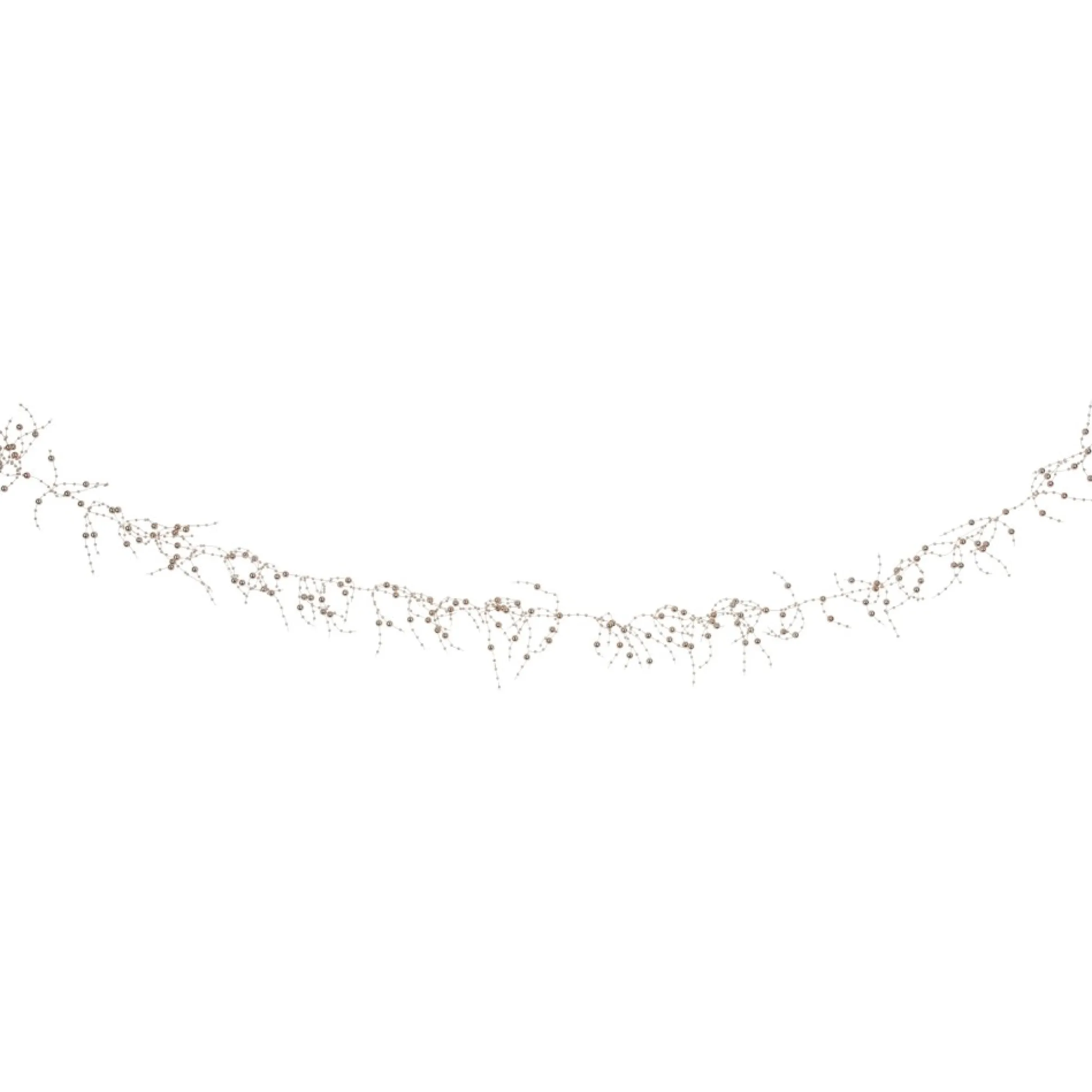 5' X 2" Metallic Rose Gold Beaded Christmas Garland- Unlit
