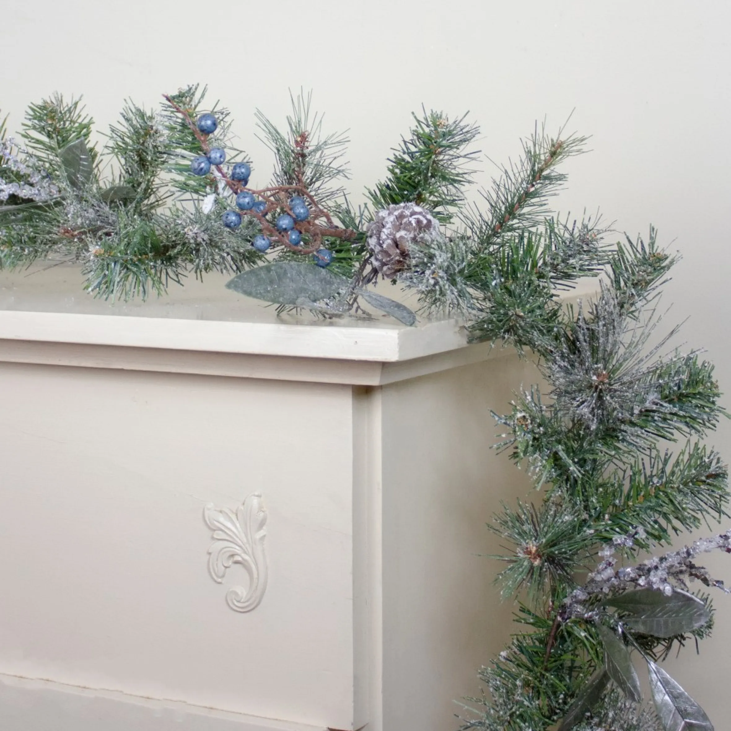 6' X 10" Mixed Pine And Blueberries Artificial Christmas Garland - Unlit