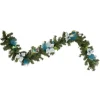 6' X 9" Peacock Feather And Poinsettia Artificial Christmas Garland, Unlit