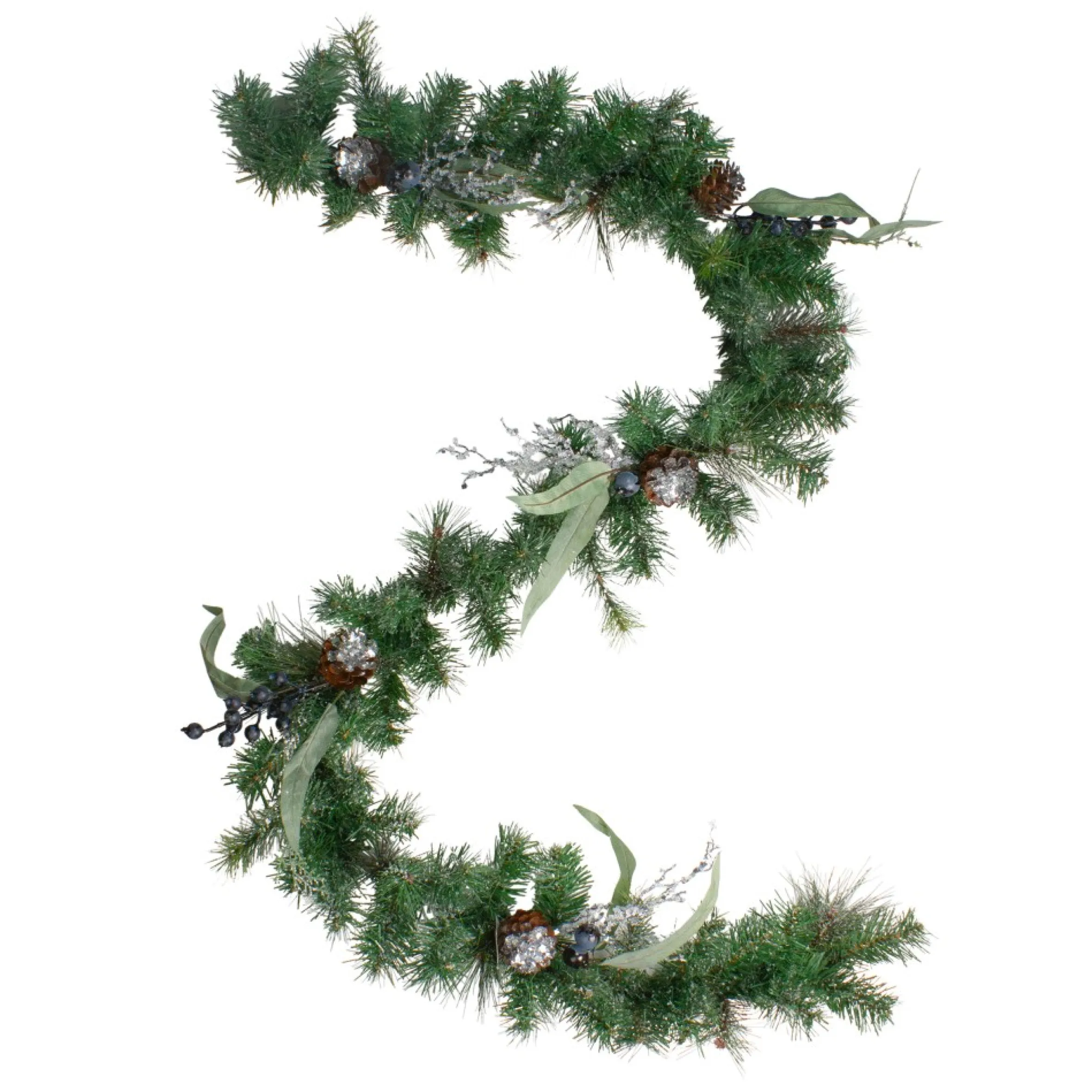 6' X 12" Pine And Blueberries Artificial Christmas Garland - Unlit
