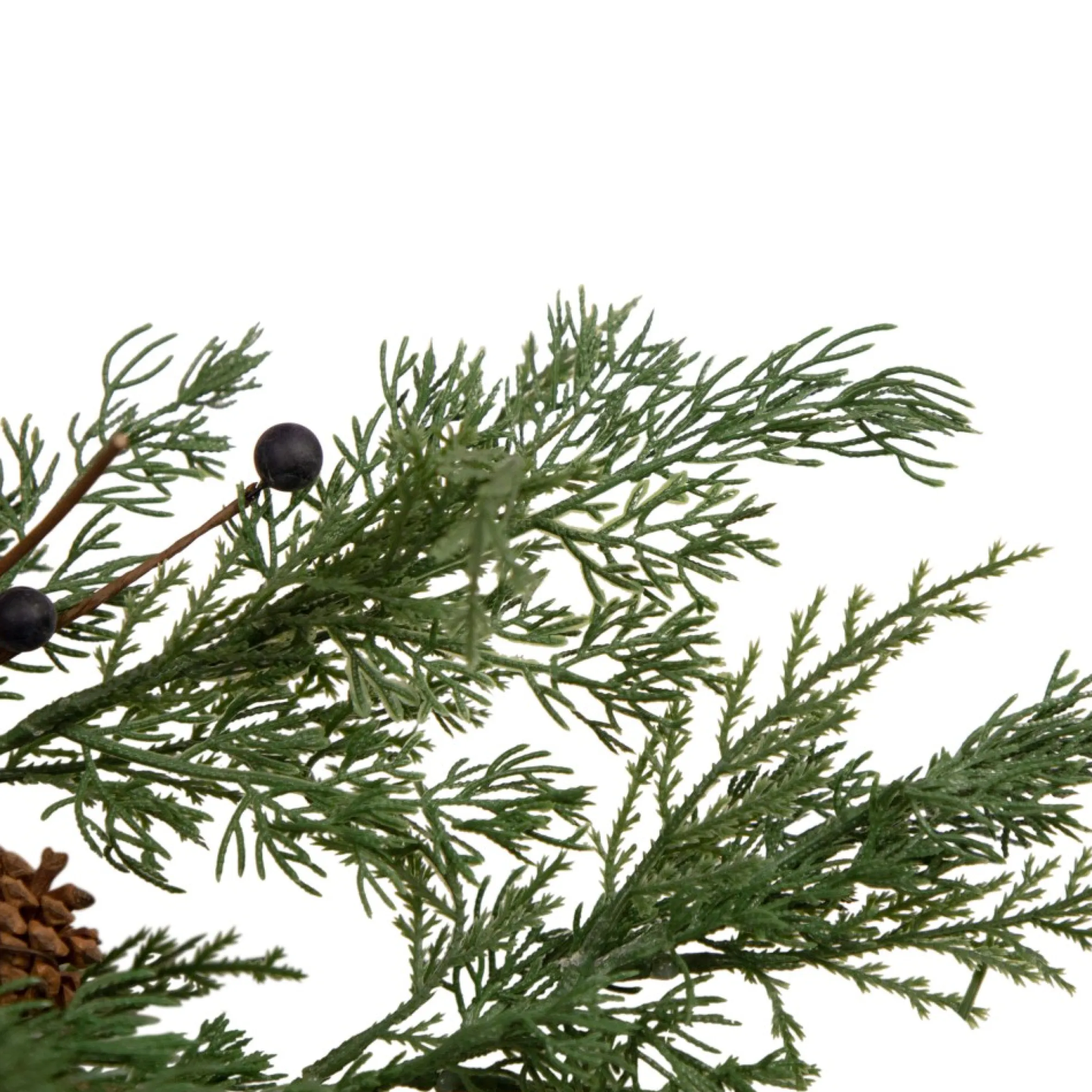 5' X 10" Pine And Blueberry Christmas Garland With Pinecones, Unlit