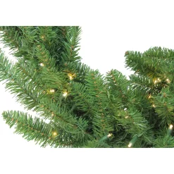 25' X 18 Pre-Lit Buffalo Fir Commercial Artificial Christmas Garland - Warm White Led Lights