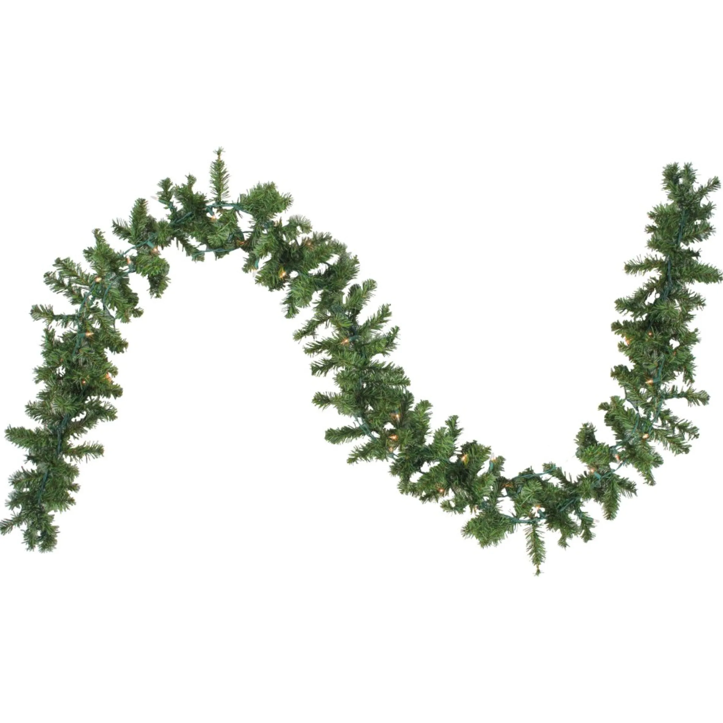 9' X 8" Pre-Lit Canadian Pine Artificial Christmas Garland, Clear Lights