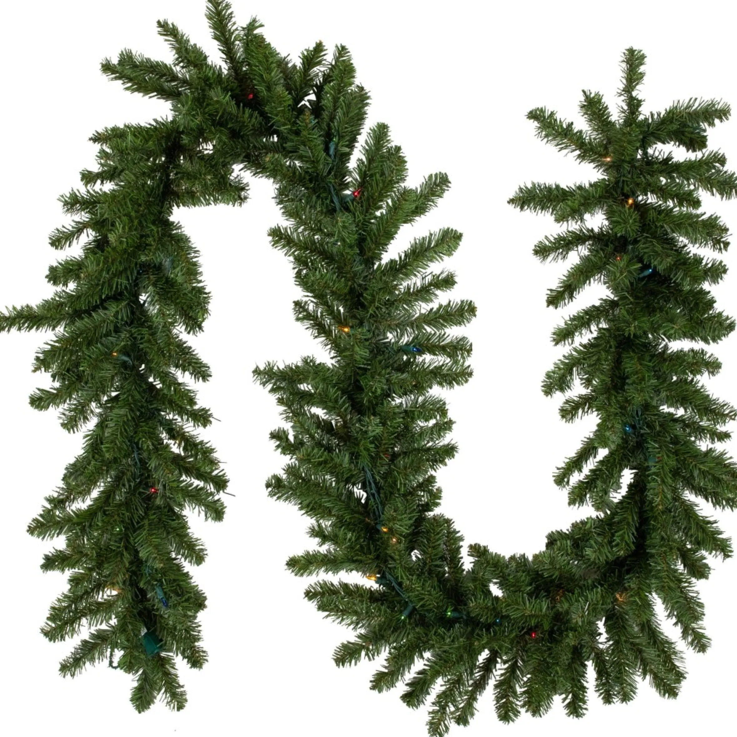 9' X 12" Pre-Lit Canadian Pine Artificial Christmas Garland, Multicolor Lights