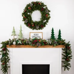9' X 12" Pre-Lit Canadian Pine Artificial Christmas Garland, Multicolor Lights