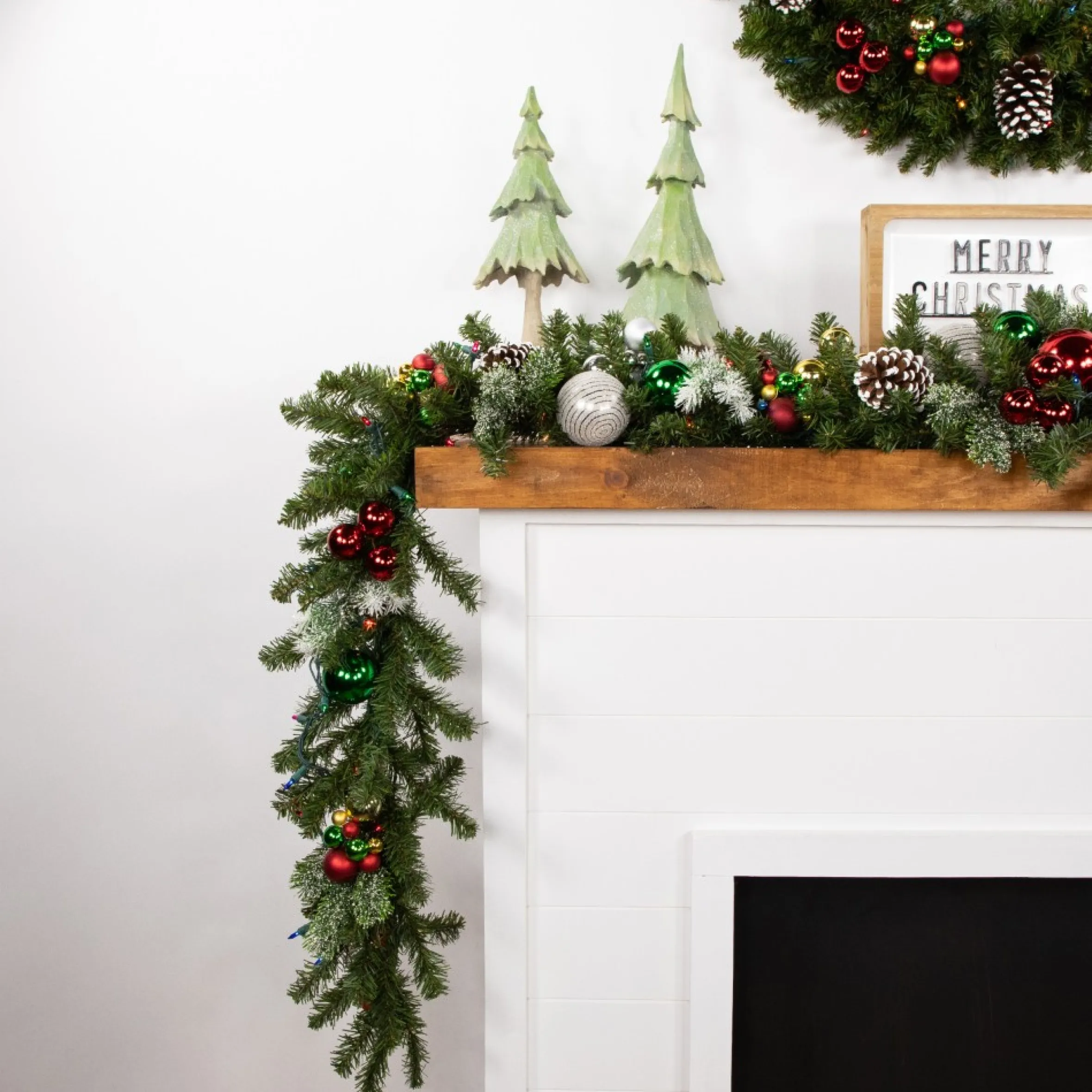 9' X 12" Pre-Lit Canadian Pine Artificial Christmas Garland, Multicolor Lights