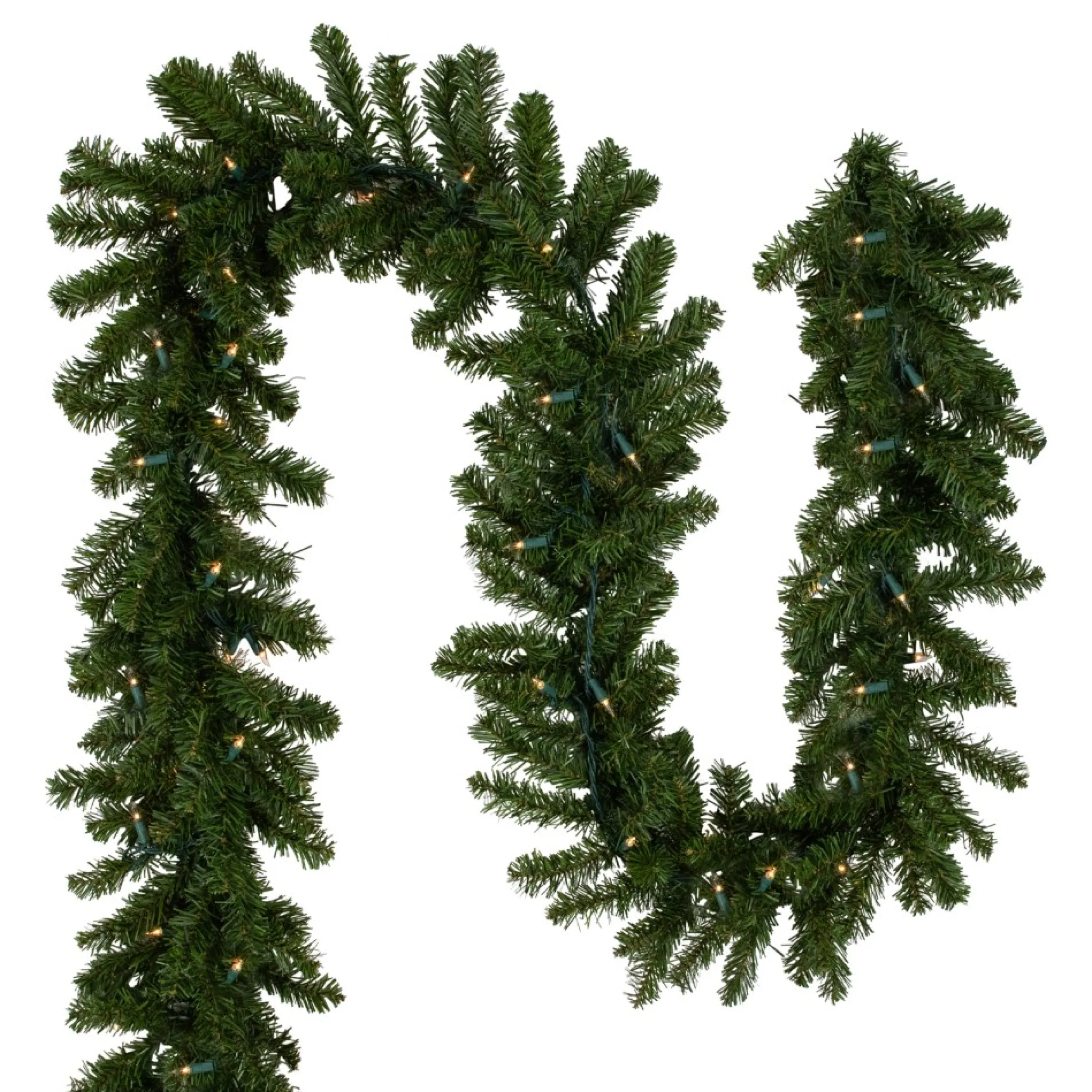 50' X 10" Pre-Lit Canadian Pine Commercial Artificial Christmas Garland, Clear Lights