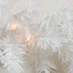 50' X 10" Pre-Lit Commercial Length Snow White Christmas Garland, Clear Lights