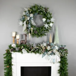 9' X 12" Pre-Lit Dakota Red Pine Artificial Christmas Garland, Clear Dura-Lit Lights