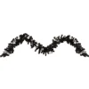 9' X 6" Pre-Lit Decorated Black Pine Artificial Christmas Garland, Cool White Led Lights