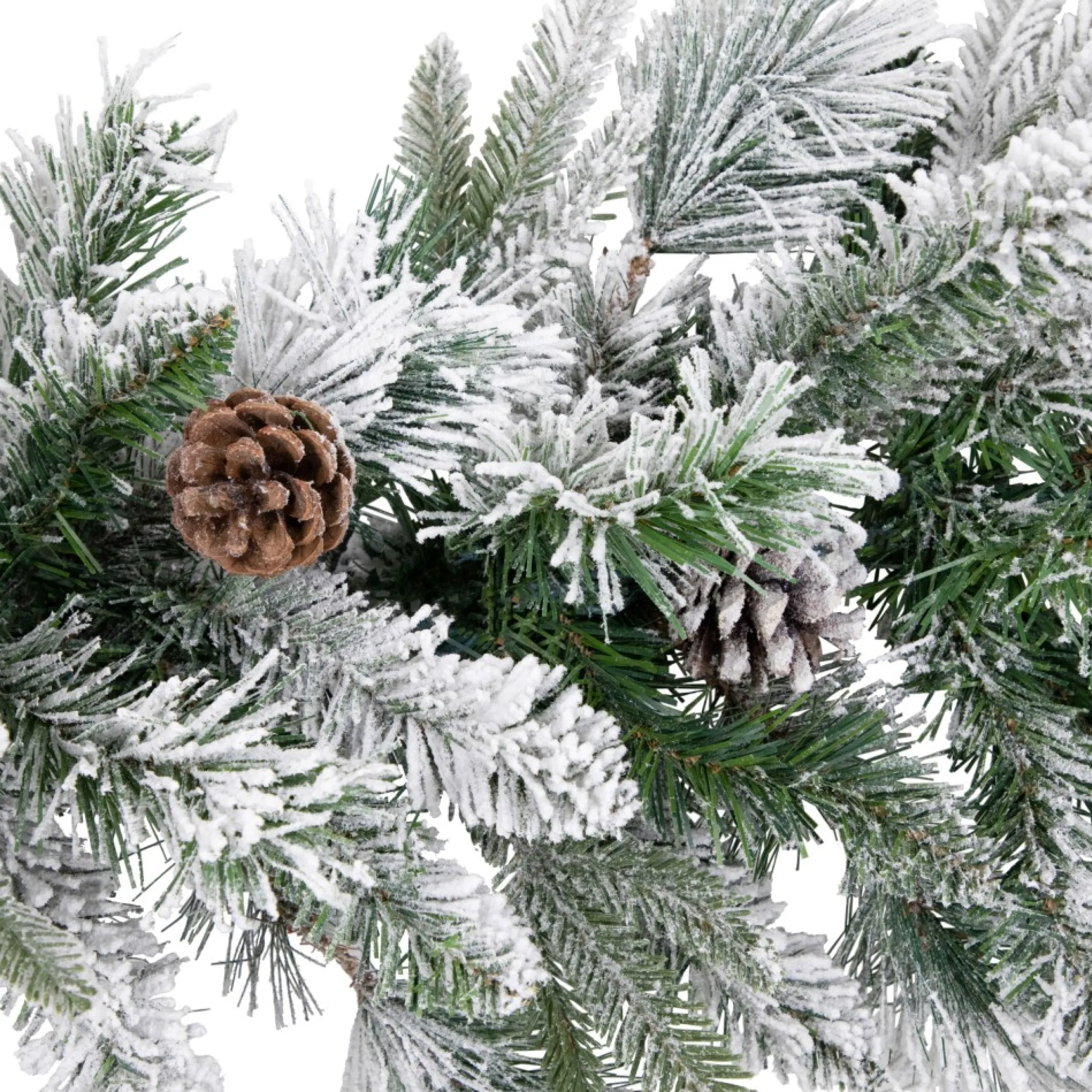 9' X 14" Pre-Lit Flocked Mixed Rosemary Emerald Pine Artificial Christmas Garland - Clear Led Lights