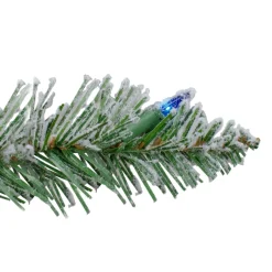 9' X 10" Pre-Lit Flocked Pine Artificial Christmas Garland - Multi Color Lights