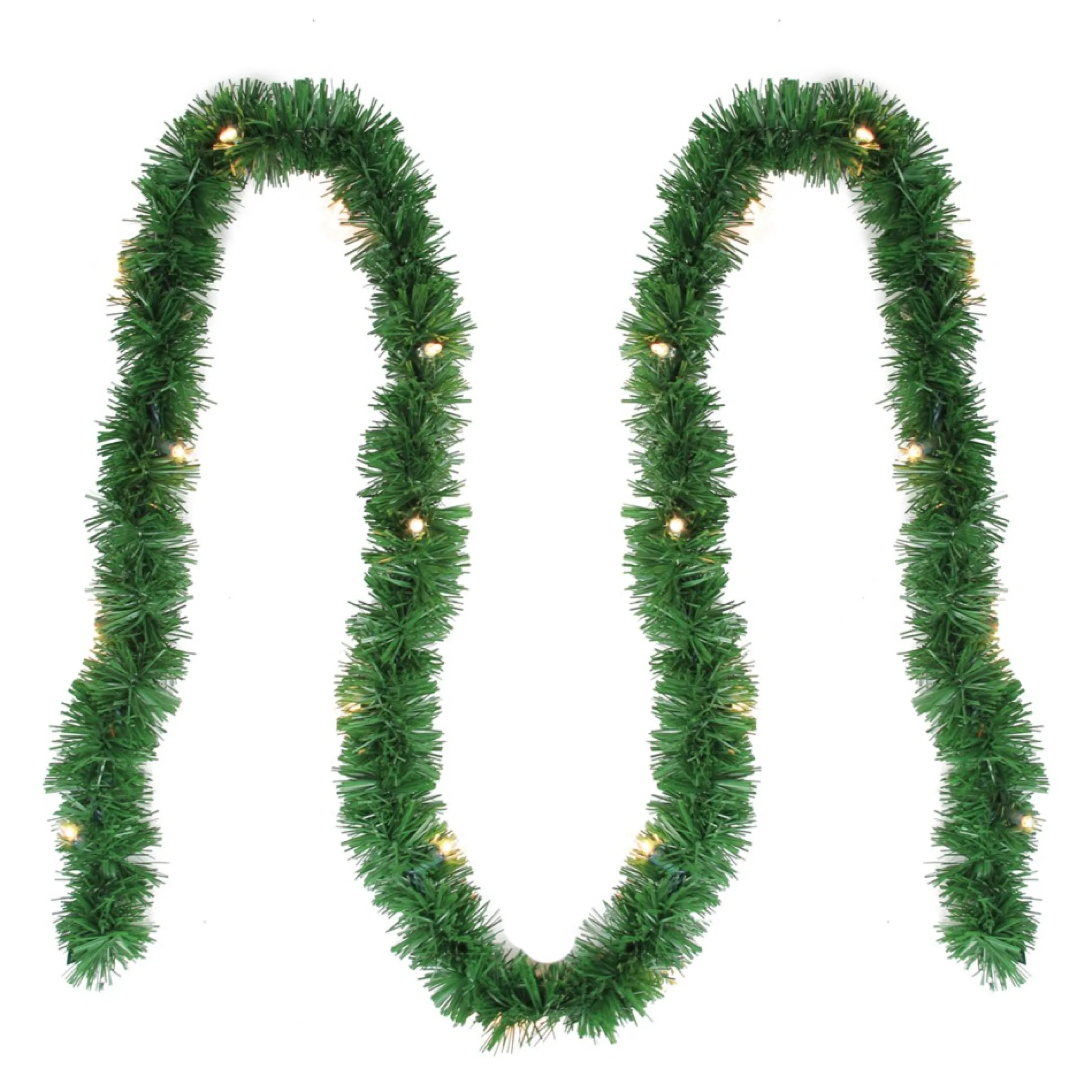 12' X 2.5" Pre-Lit Green Pine Artificial Christmas Garland - Clear Lights