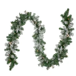 9' X 10" Pre-Lit Heavily Flocked Pine Artificial Christmas Garland - Clear Lights