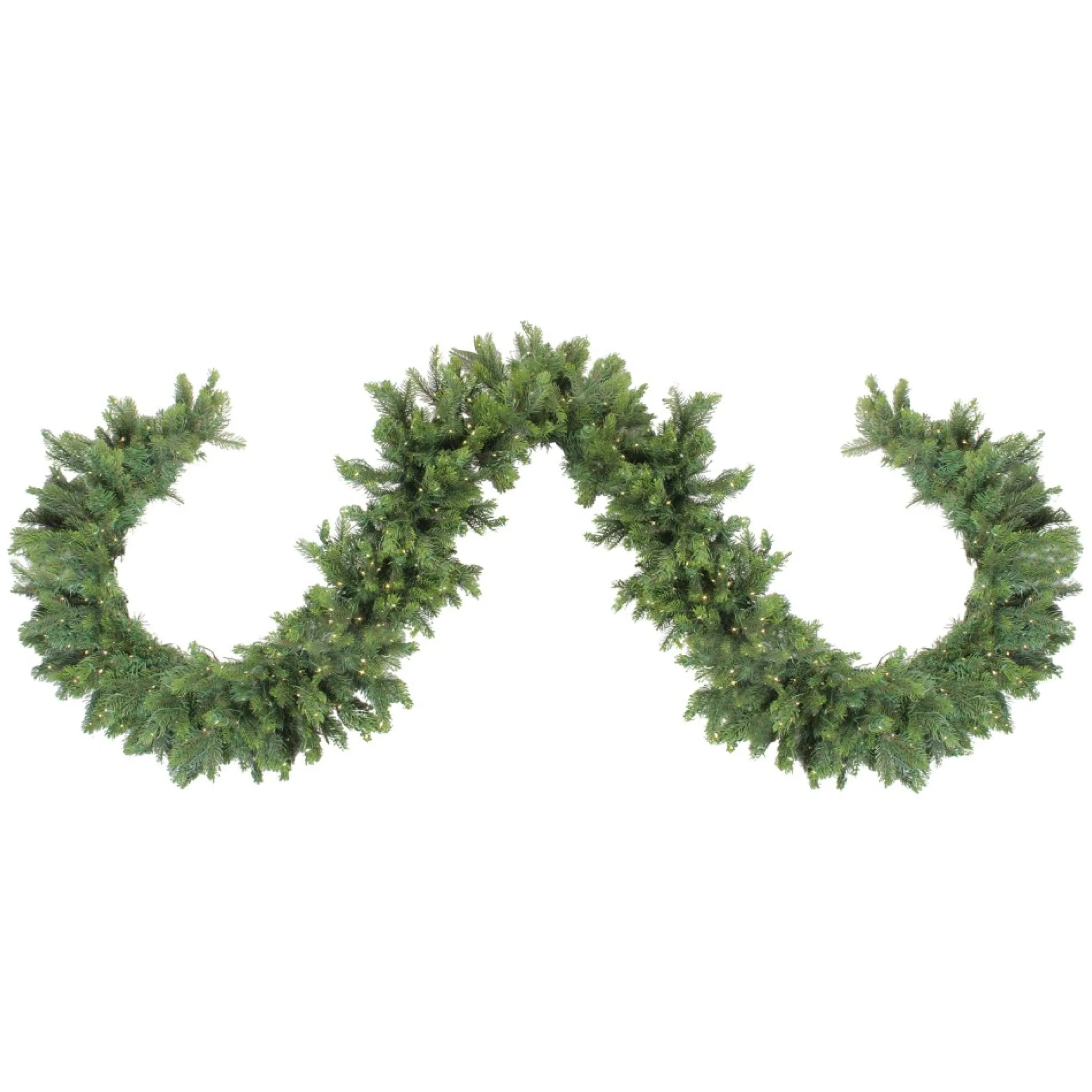9' X 9" Pre-Lit Led Oregon Noble Fir Artificial Christmas Garland - Warm White Lights