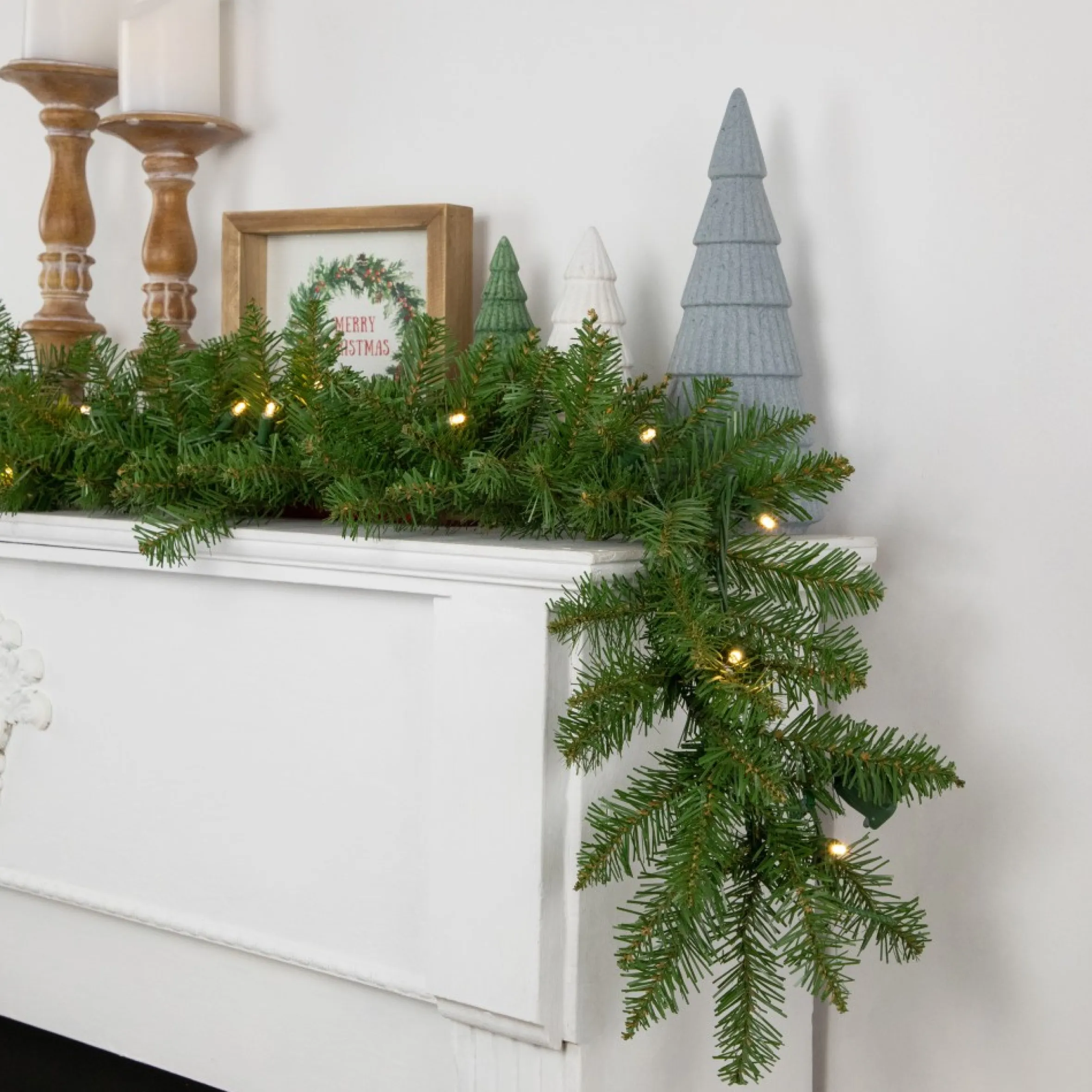 9' X 10" Pre-Lit Northern Pine Artificial Christmas Garland - Warm White Led Lights