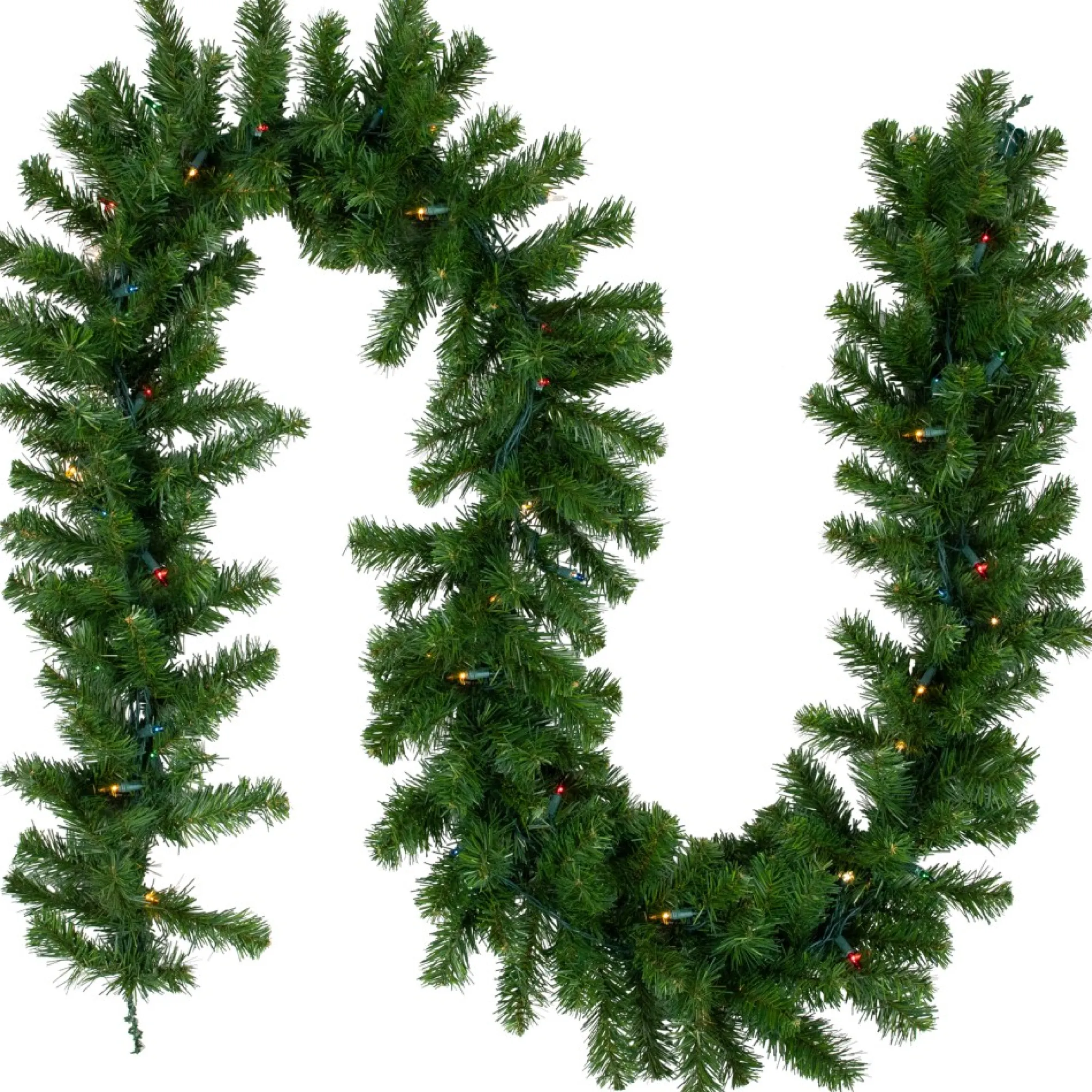 9' X 10" Pre-Lit Oak Creek Pine Artificial Christmas Garland - Multi Lights