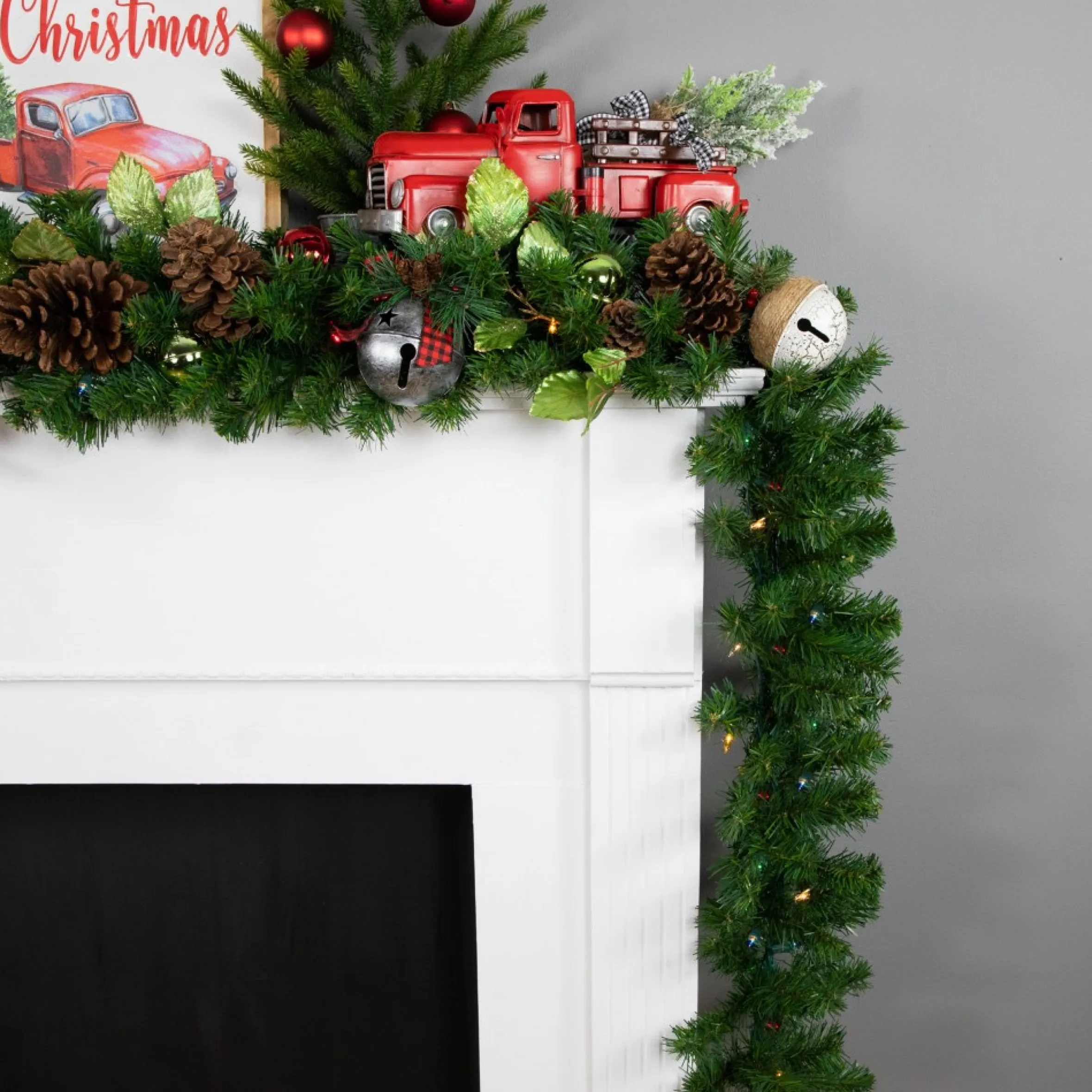 9' X 10" Pre-Lit Oak Creek Pine Artificial Christmas Garland - Multi Lights
