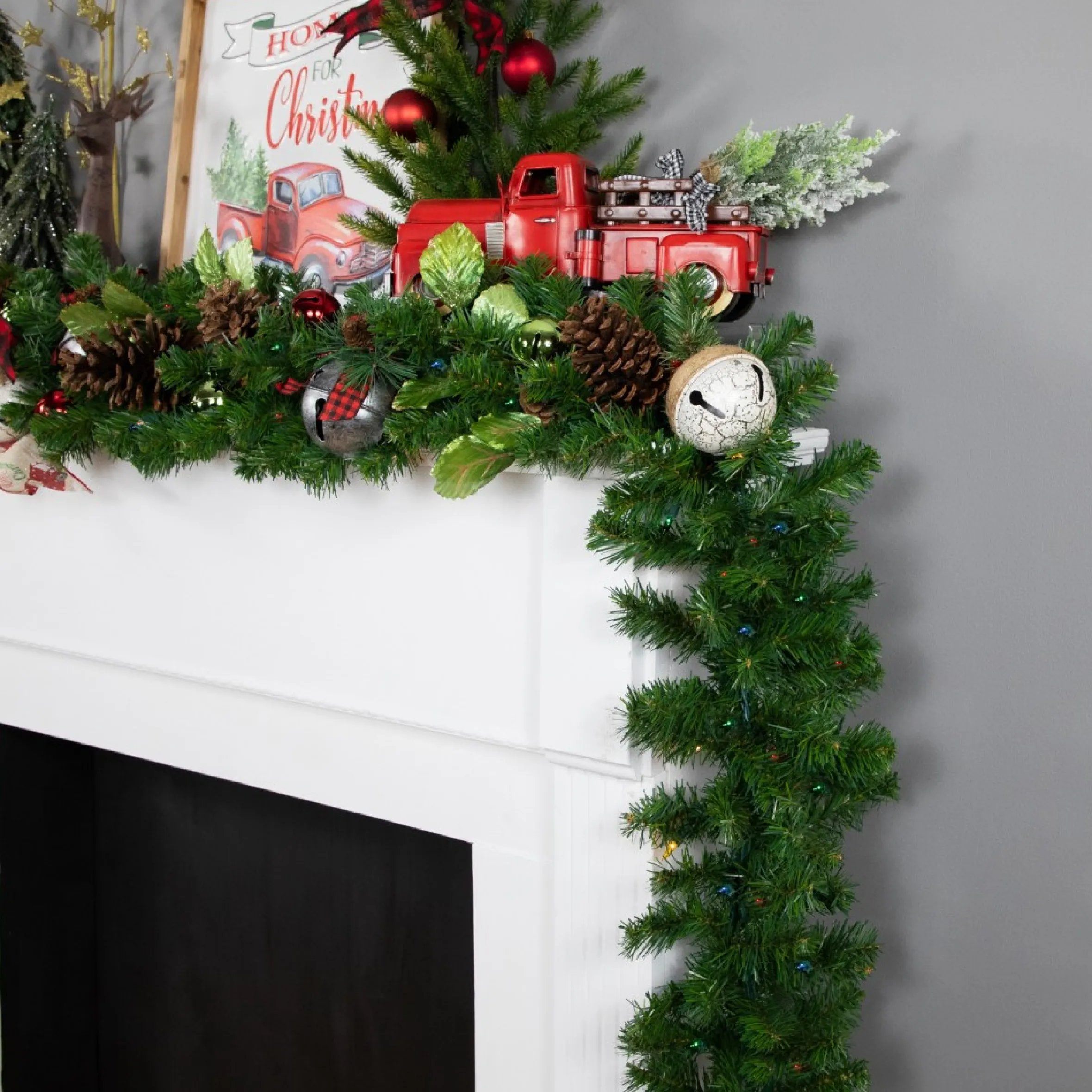 9' X 10" Pre-Lit Oak Creek Pine Artificial Christmas Garland - Multi Lights