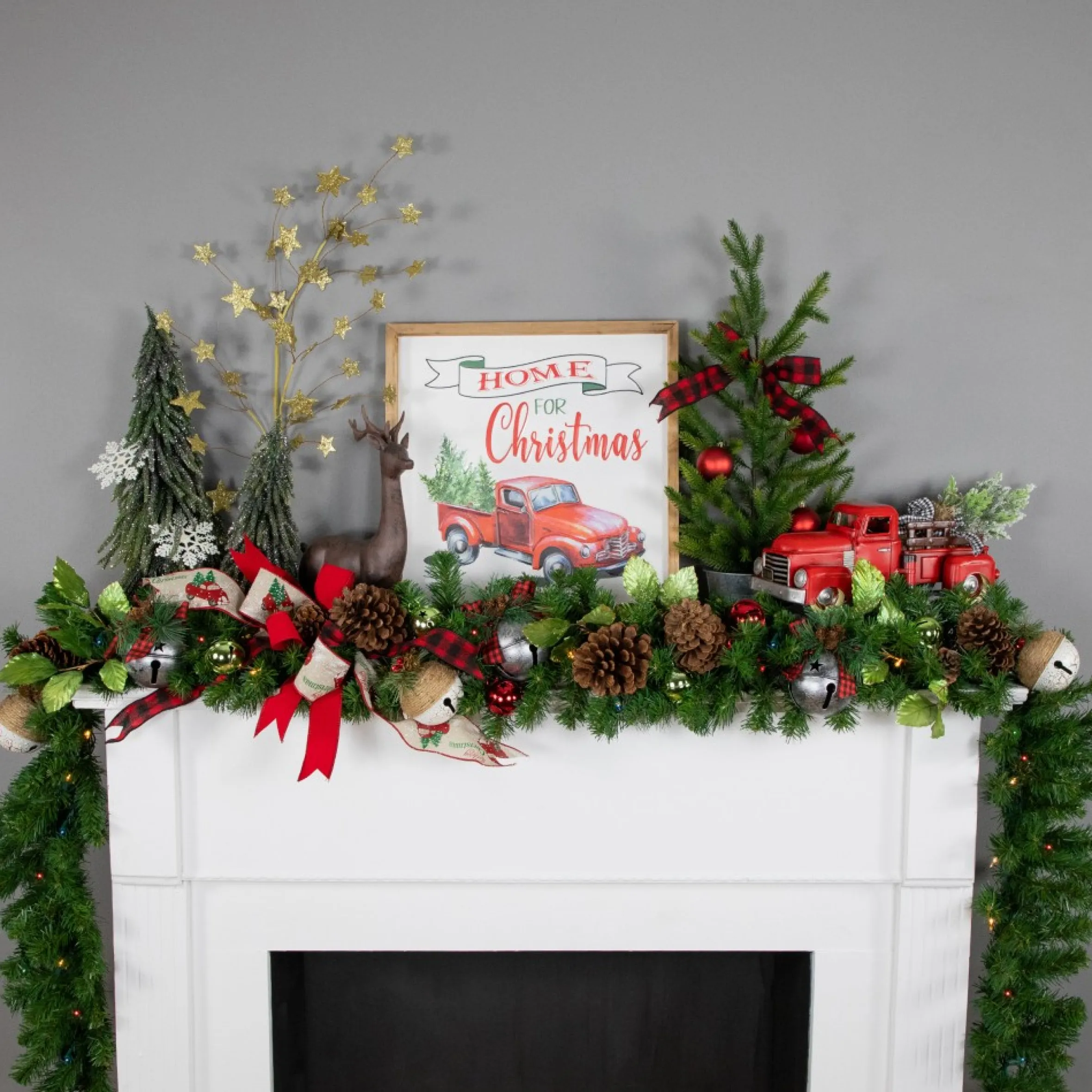 9' X 10" Pre-Lit Oak Creek Pine Artificial Christmas Garland - Multi Lights