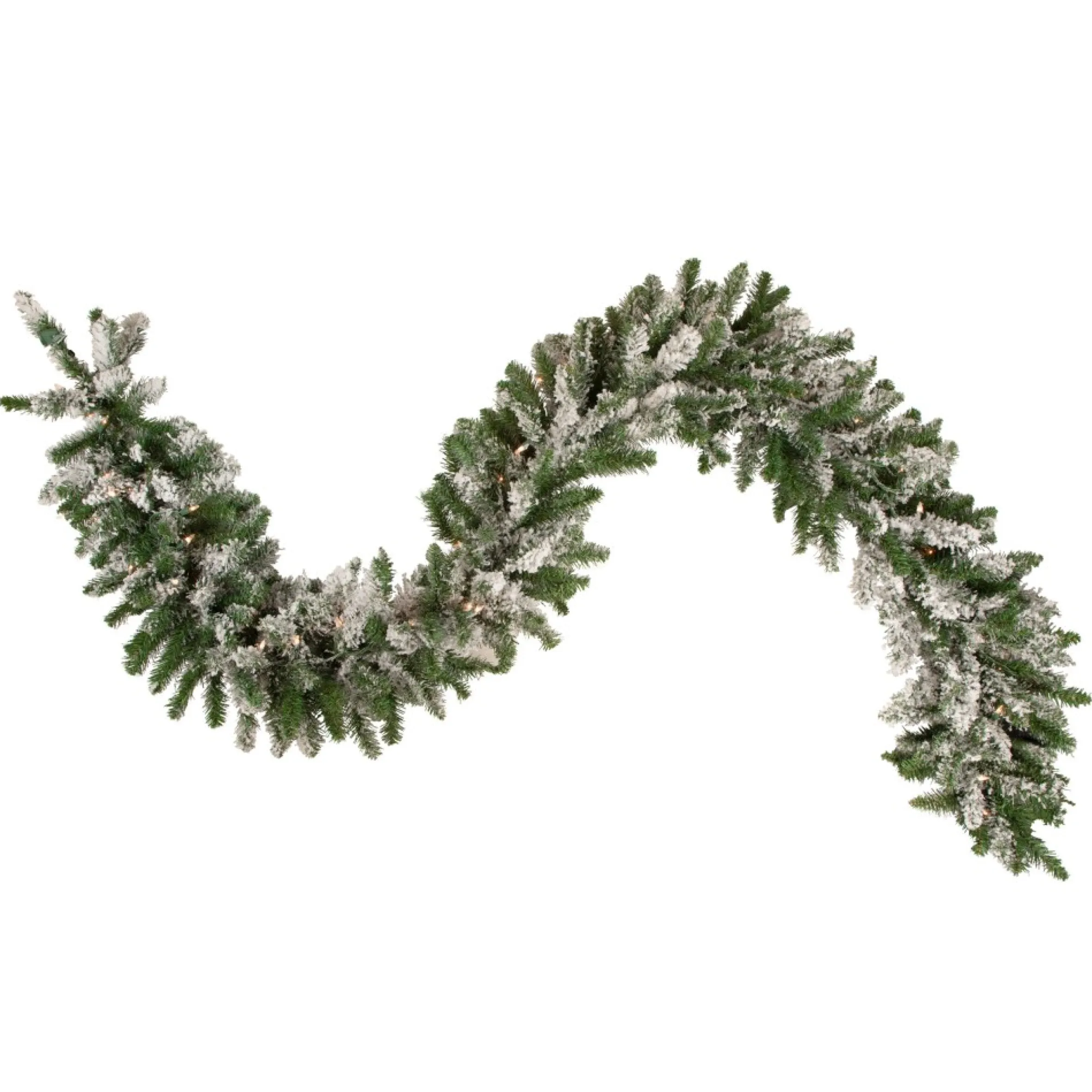 9' X 10" Pre-Lit Snow Mountain Pine Artificial Christmas Garland - Clear Lights