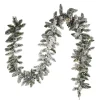 9' X 5.25" Pre-Lit Snow Pine Artificial Christmas Garland, Warm White Lights