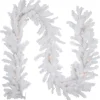 9' X 12" Pre-Lit Snow White Artificial Christmas Garland, Clear Lights