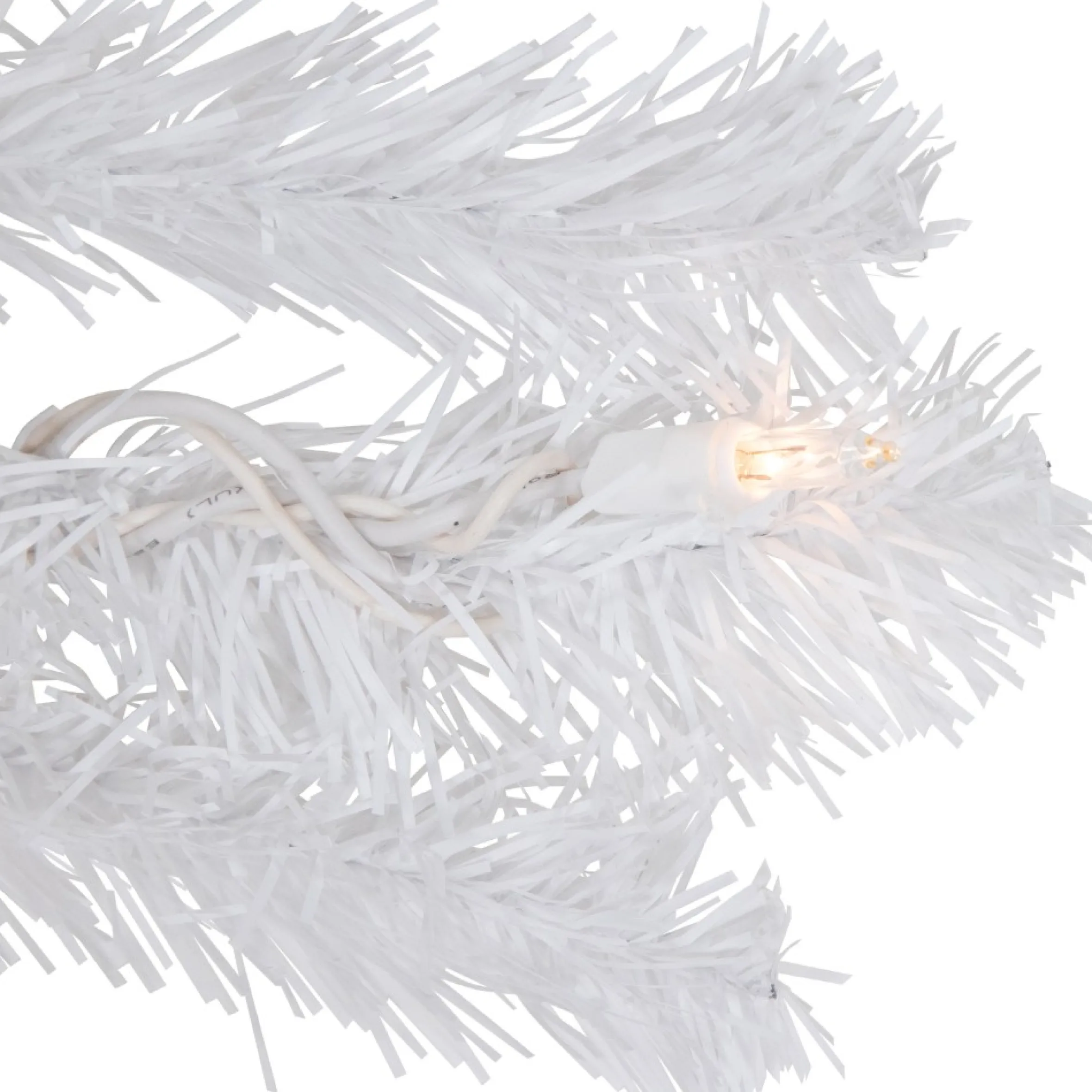9' X 8" Pre-Lit Snow White Artificial Christmas Garland, Clear Lights