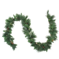9' X 14" Pre-Lit White Valley Pine Artificial Christmas Garland - Clear Lights