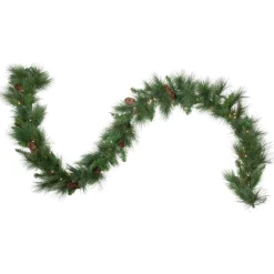 9' X 12" Pre-Lit White Valley Pine Needle Artificial Christmas Garland, Clear Lights