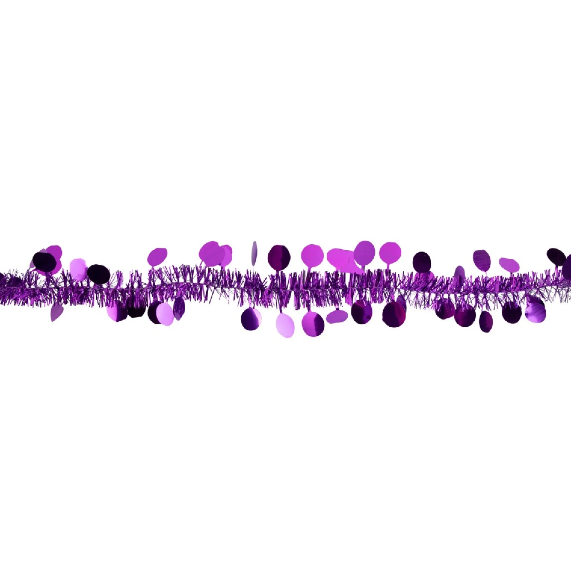 50' X 1.5" Purple Tinsel Christmas Garland With Polka Dots - Unlit