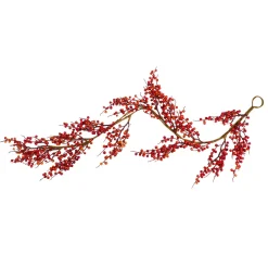 5' X 6" Red And Brown Wild Fall Berry Artificial Christmas Garland - Unlit