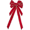 12" X 25" Red And Gold 10 Loop Velvet Christmas Bow Decoration