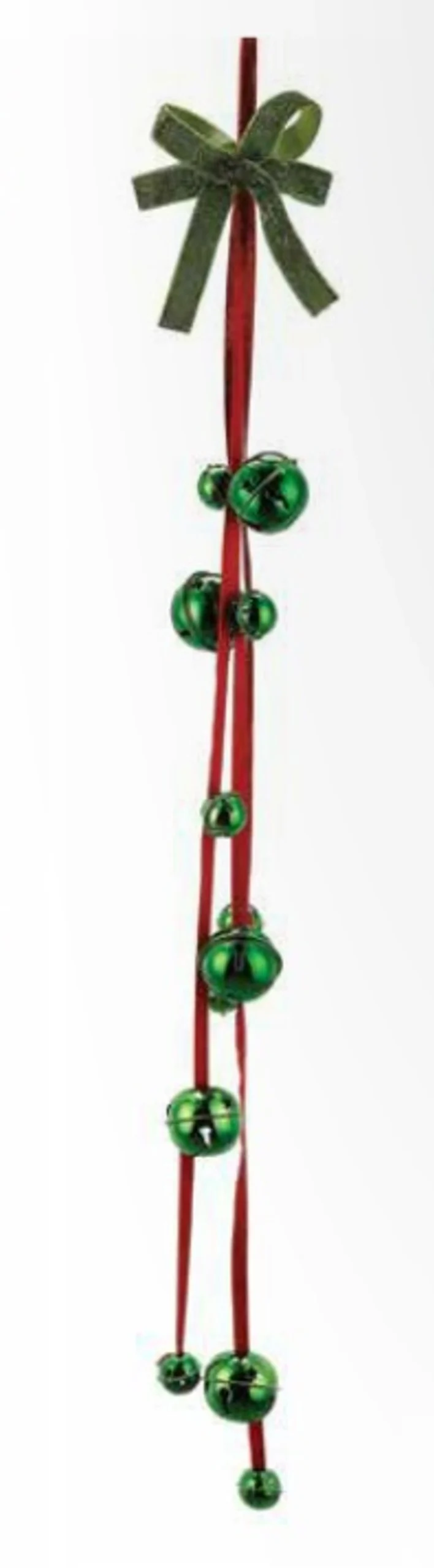 3' X 4.75" Red And Green Jingle Bell With Star Cutouts Hanging Artificial Christmas Ornament