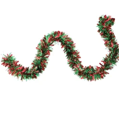 50' X 3" Red And Green Wide Cut 6-Ply Artificial Christmas Garland - Unlit
