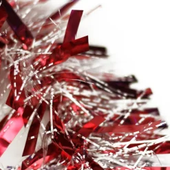 50' X 4" Red And White Wide Cut Snowblush Tinsel Christmas Garland - Unlit