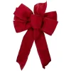 14" X 9" Red Glittered Poinsettia 6 Loop Christmas Bow Decoration