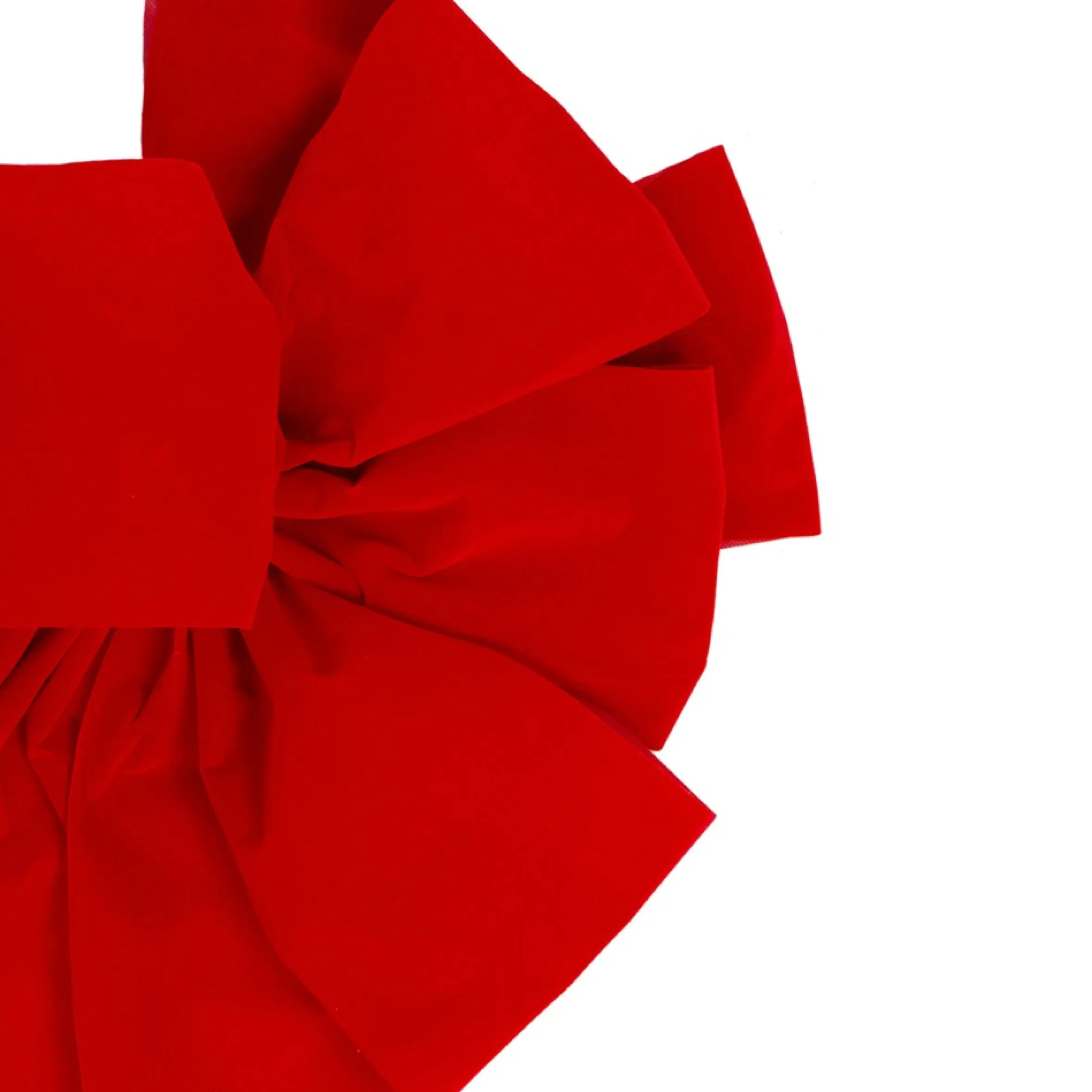 14" X 34" Red 11-Loop Velveteen Christmas Bow Decoration