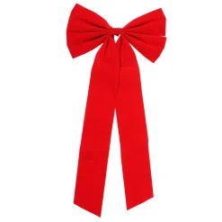 12" X 24" Red 4-Loop Velveteen Christmas Bow Decoration