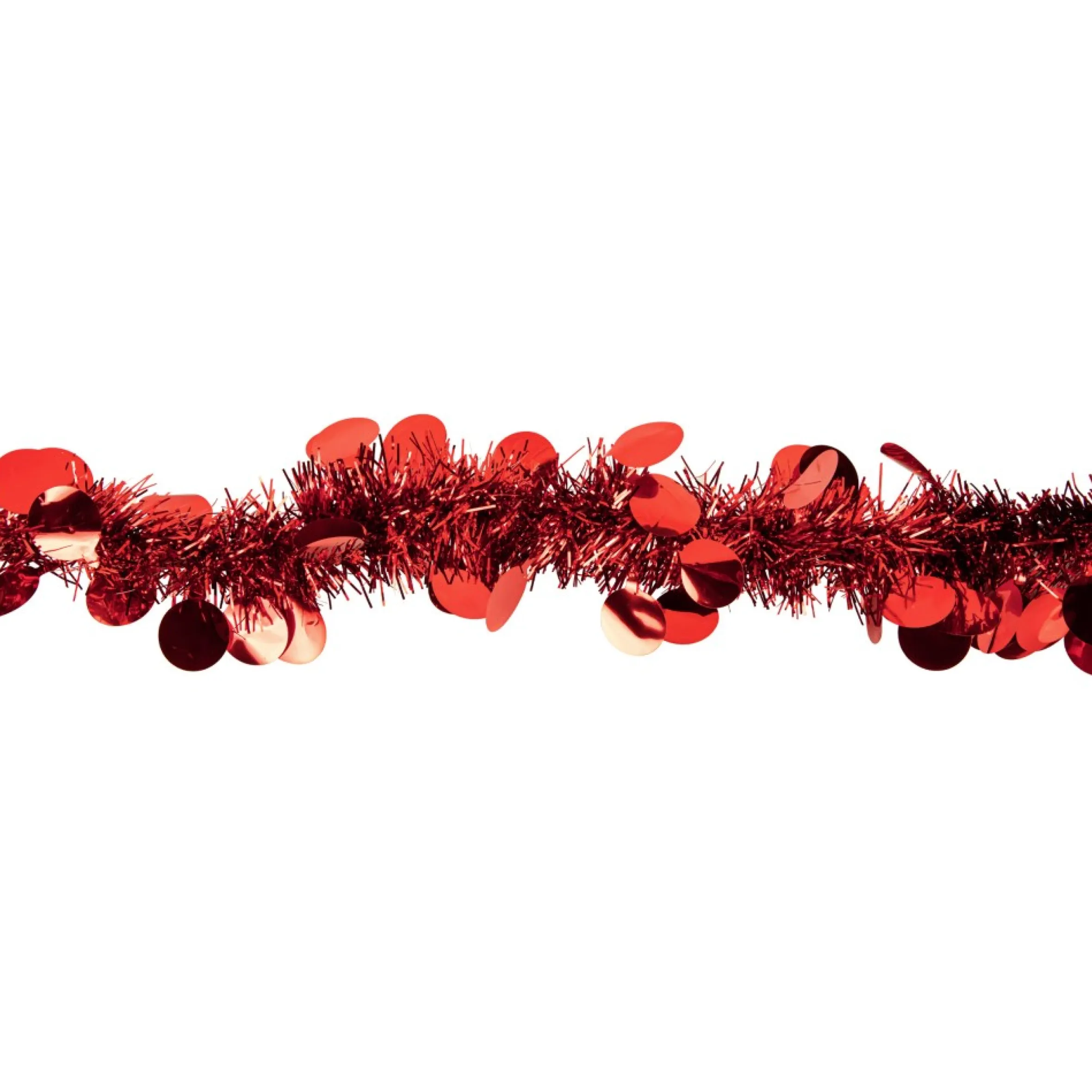50' X 2.5" Red Tinsel Christmas Garland With Polka Dots - Unlit