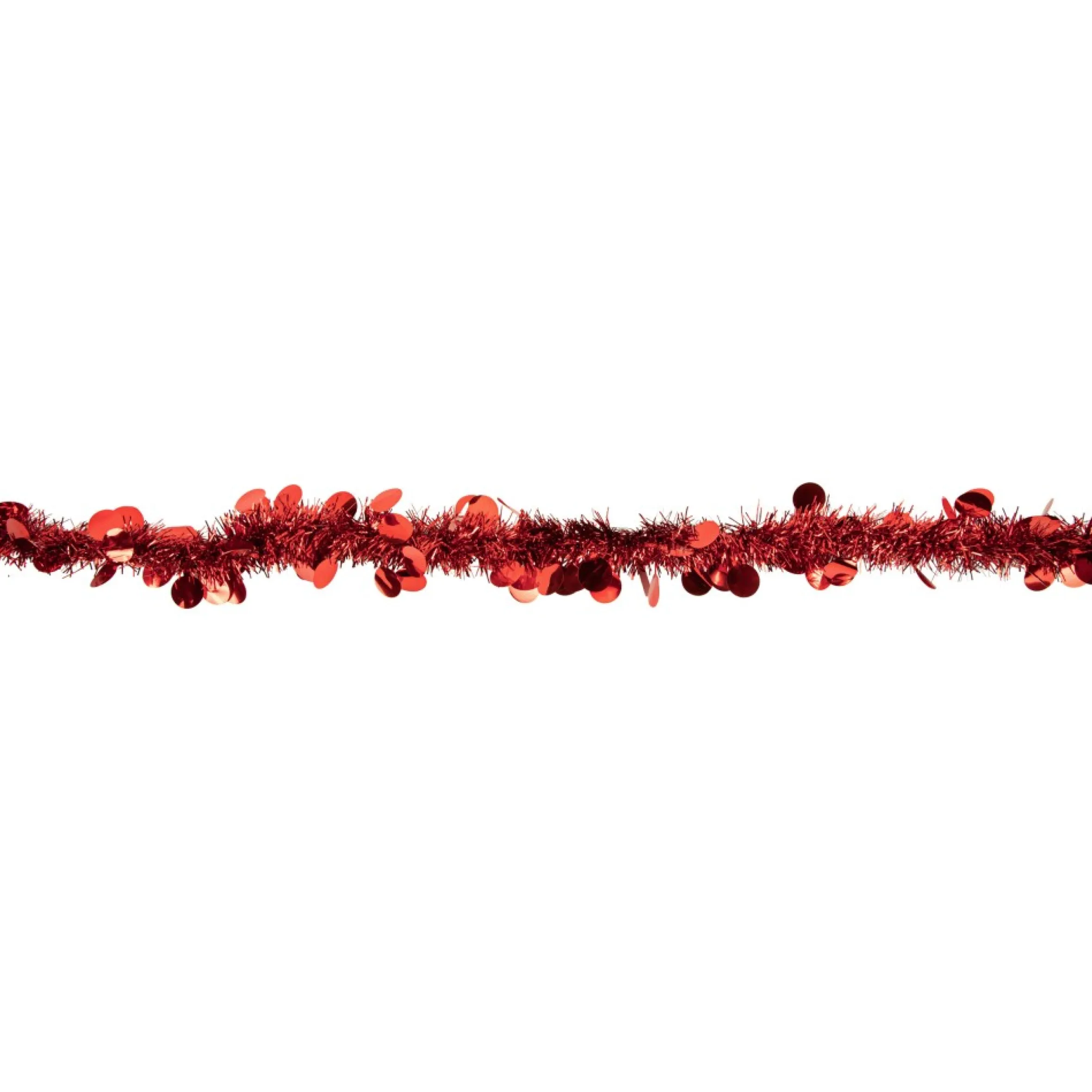 50' X 2.5" Red Tinsel Christmas Garland With Polka Dots - Unlit