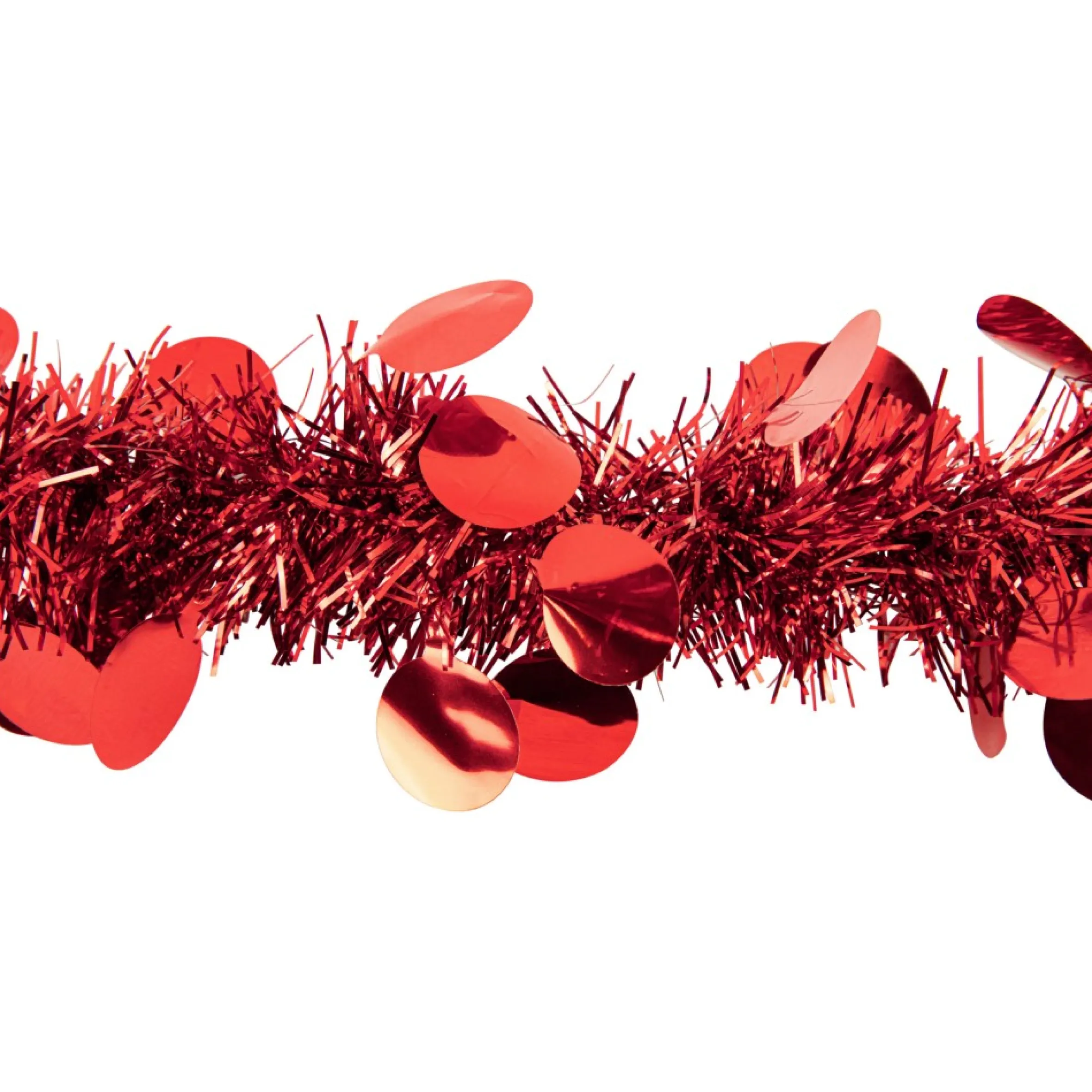 50' X 2.5" Red Tinsel Christmas Garland With Polka Dots - Unlit